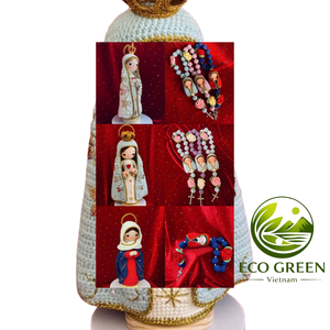 Figura de la Virgen María Tejida a Crochet, Muñeca Religiosa Hecha a Mano, Rosario Católico, Corona, Decoración para el Hogar, Altar, Regalo - Product Image 4