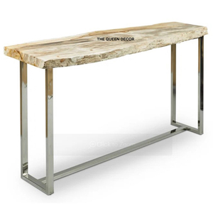 Modern Design Metal <b>Coffee</b> <b>Table</b> Golden Color Console <b>Table</b> with Stone Top Iron Powder Coating Creative Design Indian Supplier - Product Image 4