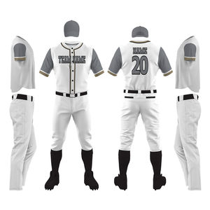Uniformes de Béisbol para Jóvenes y Adultos, Ropa Deportiva Personalizada, Fábrica de Camisetas Sublimadas, Camisetas de Béisbol con Botones Completos, Uniforme de Béisbol Personalizado - Product Image 1