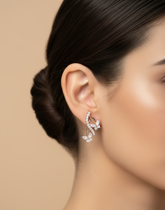 Pendientes de Diamantes con Corte Marquesa y Diamantes Redondos para Mujer, Diamantes Naturales y Cultivados en Laboratorio - Product Image 3