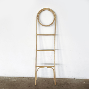 Natural rattan <b>ladder</b> factory direct supply decorative towel rack <b>ladders</b> for hair salon wholesale - Product Image 6