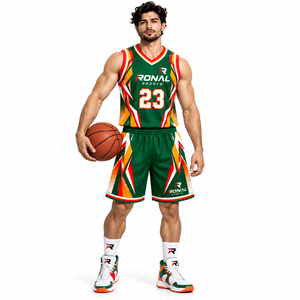 Ensemble de maillots de basket-ball personnalisés pour hommes, enfants et jeunes, maillots et shorts de basket-ball en mesh imprimés, uniforme de basket-ball personnalisé - Product Image 3