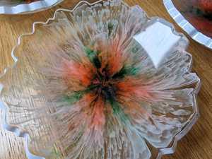 <b>Small</b> White epoxy resin Geode design <b>Bowl</b> handmade Decorative Serving <b>Bowl</b> - Product Image 3