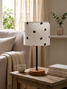 Modern Wooden <b>Base</b> <b>Table</b> <b>Lamp</b> with Fabric Shade | Decorative Bedside <b>Lamp</b> for Bedroom & Living Room - Product Image 3