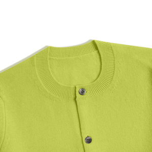 เสื้อคาร์ดิแกนไหมพรมผู้หญิง คอโอ ทรงลำลอง ติดกระดุม ผ้าฝ้ายแท้ 100% สำหรับฤดูหนาว แบบสั่งทำพิเศษ - Product Image 2