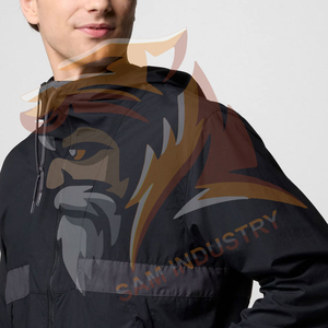 New Arrival Adjustable Wholesale <b>Men</b> Windbreaker Hooded <b>Jacket</b> Hot Selling Wholesale <b>Lightweight</b> Windbreaker <b>Jacket</b> - Product Image 3