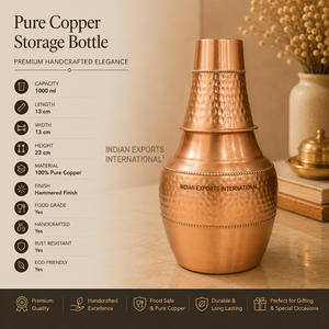 Jarra de agua de cobre puro, martillada a mano, con tapa tipo vaso. (Cobre Puro Certificado) - Product Image 5