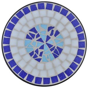 Blu e bianco mosaico tavolino elegante da giardino con tavola vegetale - Product Image 3