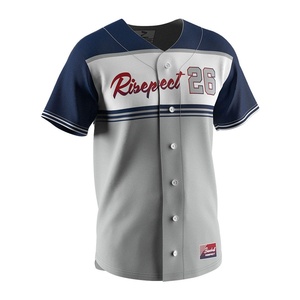 Wholesale Practice Wear Breathable Solid <b>Baseball</b> Jersey Short Front Customizable Colors Logo Digital Print 100% Polyester - Product Image 3