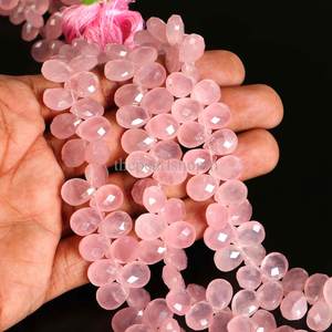 ลูกปัดโรสควอตซ์ทรงหยดน้ำเจียระไนขนาด 8x11 9x12 มม. ลูกปัดพลอยโรสควอตซ์สีชมพูธรรมชาติ ความยาว 8 นิ้ว สำหรับทำเครื่องประดับ - Product Image 6