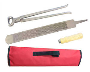 6-Piece Professional Horse Farrier Tool Kit with Hoof Nipper Rasp <b>File</b> & Wooden Handle - Product Image 2