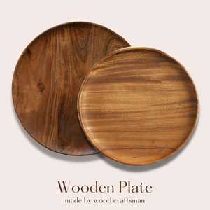 Ensemble d'assiettes de service en bois faites à la main, design minimaliste, finition naturelle, vaisselle, bol pour la cuisine, cadeau - Product Image 6