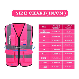 Chaleco de alta visibilidad, tela de malla de poliéster, tiras reflectantes duraderas, ropa de trabajo de seguridad para trabajadores en carretera, reflectante - Product Image 3