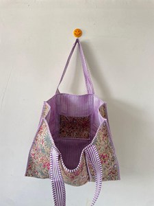 Vintage Floral Print Cotton Tote <b>Bag</b> <b>Large</b> Capacity Casual Shoulder <b>Bag</b> Reusable Grocery Shopping <b>Beach</b> Travel Handbag - Product Image 5