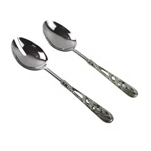 Premium Stainless Steel Metal Salad Serving Set with Gloss Finish for Tabletop Decoration - Product Image 6