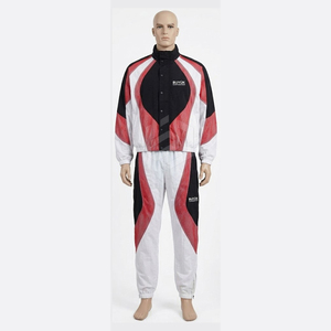 Ensemble de survêtement léger pour homme, coupe-vent, design sportif, avec fermeture éclair imperméable, pantalon de jogging et veste coupe-vent - Product Image 1