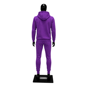 Survêtement à capuche violet Stay Safe, sweat-shirt en coton à manches longues avec cordon de serrage et poches latérales, vêtements décontractés pour adultes - Product Image 2