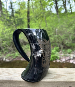 Viking traditionnel poli corne de buffle Tankard artisanat naturel bière vin hydromel Ale tasse thé décoration Stein corne Tankard - Product Image 4