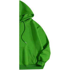 Sweat à capuche d'hiver pour femme 100% Coton Polaire Oversize 360g Écologique Respirant Coupe-vent Logo brodé uni sur le devant Foncé - Product Image 5