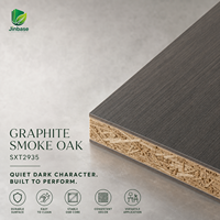 Panneau OSB mélaminé Jinbase 18 mm en chêne fumé graphite 1220x2440 mm E0, panneau à fibres orientées, poncé, certifié CE, garantie 1 an