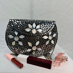 Bolso de Metal para mujer y niña, bolsos de Metal, bolso de mano de mosaico, pequeño bolso de mano de piedra de mosaico para mujer de Falak World Export - Product Image 2