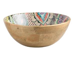 Cuenco de madera de mango de alta calidad, cuenco de madera de diseño moderno, utensilios de cocina multiusos, cuenco de comida para ensaladas y frutas, cuenco para servir - Product Image 1