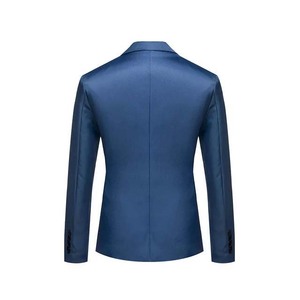 Blazer Homme Bleu à Simple Boutonnage Col Cranté Anti-Plis Style Britannique Coupe Droite Manches Longues Polyester 2026 - Product Image 2
