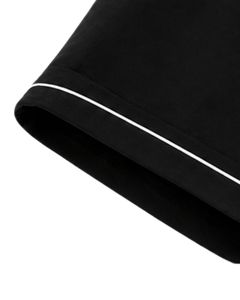 Customized Black Women V Neck T Shirt Contrast Piping Short Sleeve Pocket Tee Soft Breathable Casual Summer <b>Top</b> Comfortable Fit - Product Image 6