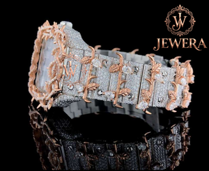 Reloj Mossinate de Lujo en Aleación de Acero Inoxidable Plateado con Diamantes Genuinos, Esfera de Cristal de Alta Calidad, Movimiento Mecánico, Estilo Hip Hop - Product Image 6