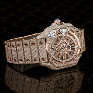 Montre de luxe en moissanite pour homme, entièrement sertie de pierres, en acier inoxydable, montre diamantée - Product Image 2