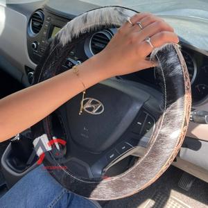 Funda Decorativa y Protectora para Volante de Coche, de Cuero Vacuno Genuino, Hecha a Mano, Accesorio de Interior de Coche de Lujo, Expo de Marzo - Product Image 1