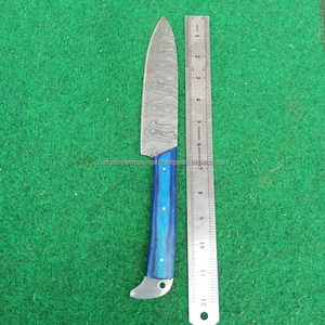 Cuchillo Santoku de Chef de Damasco hecho a mano, cuchillo de cocina japonés profesional de acero de Damasco con alta nitidez - Product Image 5