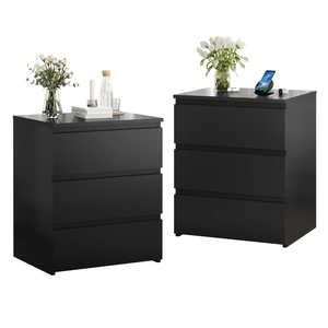 Set of 2 <b>Small</b> Wooden 3-Drawer Dressers Nightstand Bedroom Chest Drawers with Side Table <b>Storage</b> <b>Cabinet</b> - Product Image 6