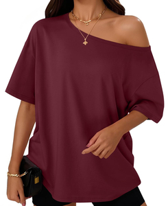 T-shirt en coton doux pour femmes, tee-shirt décontracté pour femmes, manches courtes, respirant, uni, t-shirt en coton d'été, logo personnalisé - Product Image 1