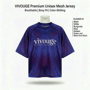 Maillot Oversize Personnalisé à Épaules Tombantes pour Hommes et Femmes, en Polyester Respirant avec Maille, Style Streetwear, Football, Basketball, Vente en Gros OEM Usine - Product Image 4