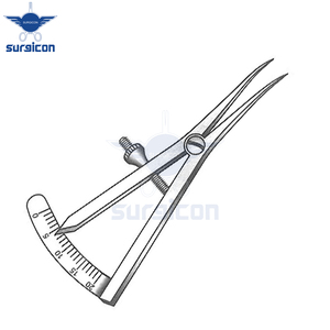 Calibrador Castroviejo de 8 cm / 3-1/4 Pulgadas, Curvo, Rango de Medición de 20 mm, Precisión, Acero Inoxidable, Oftálmico, Quirúrgico - Product Image 4