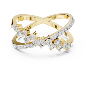 Bague pour femme en or rose 18 carats avec cluster de diamants de laboratoire croisés, certifiée taille brillant, idéale pour mariage, fiançailles, soirée, glamour - Product Image 6