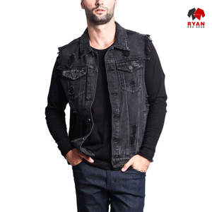 Gilet en jean personnalisé Ryan Pro Gear pour hommes, tissu confortable et respirant avec logo personnalisé - Product Image 1