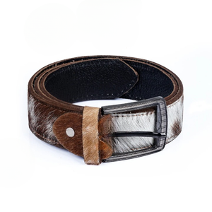 Ceintures en cuir véritable haute résistance avec poils de vache, personnalisables pour hommes, femmes et enfants, boucle en laiton pour femmes. - Product Image 4
