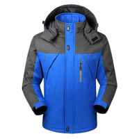 Veste d'hiver pour homme, coupe-vent, imperméable, doublée en polaire, avec poches, col montant, veste chaude à capuche, veste de ski pour homme