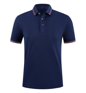 OEM Custom Printed Logo Design Ice Silk Striped Collar for Polo Shirt for Men Summer Work Clothes Short-Sleeved Cotton Shirt - Product Image 2