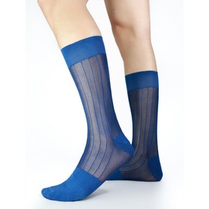 Chaussettes habillées pour hommes, violettes, fines, côtelées, en maille, respirantes, pour tenue formelle - Product Image 5