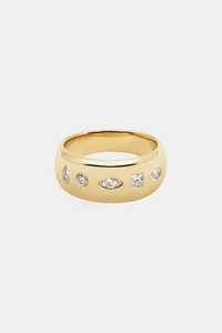 Bagues d'éternité de mariage personnalisées en diamants taillés mixtes, serties en clos, en or massif 14 carats, délicates, modernes, uniques, empilables, bijoux fins et audacieux - Product Image 3