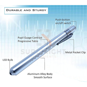Kit d'examen médical 7 pièces pour étudiants : marteau réflexe C128, diapasons C512, jauge pupillaire, bandage, ciseaux, blush chirurgical CE - Product Image 2