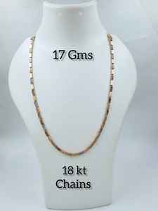 Cadena de Oro Sólido de Lujo de 22k, 17 Gramos, Collar de Eslabones Texturizados de Oro Amarillo Real de 22kt para Hombres y Mujeres - Product Image 2