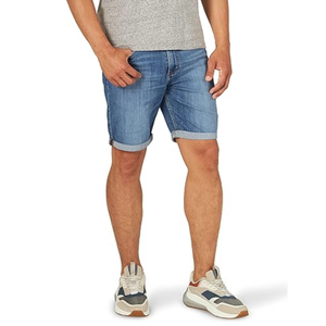 Shorts de Mezclilla Personalizados para Hombre, Color Azul Claro, Estilo Casual, Corte Recto, Lavado, para Uso Diario - Product Image 1