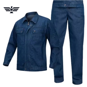 Conjunto de Overol de Trabajo Personalizado Unisex de Algodón y Mezclilla, Cómodo, con Serigrafía, Chaqueta y Pantalones Resistentes para Mecánicos Industriales - Product Image 1