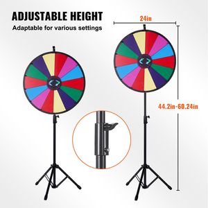 Ruleta de premios giratoria de 24 pulgadas con soporte ajustable en altura, 14 ranuras y pizarra de borrado en seco para eventos y juegos - Product Image 5