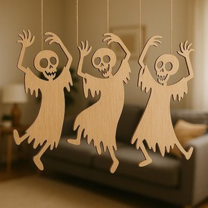 Decoración de Halloween en madera MDF con corte láser para colgar en la pared, producto superventas a bajo precio aquí. - Product Image 3