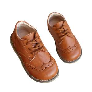 Chaussures en cuir véritable pour enfants, unisexes, bout rond, à lacets, fabricant de gros de qualité supérieure - Product Image 2